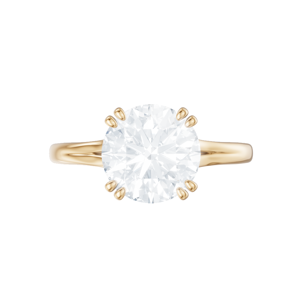 Valerie round lab diamond engagement ring in 18k yellow gold - view 6