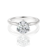 Candace Round Cut Lab Grown Diamond Platinum Engagement Ring