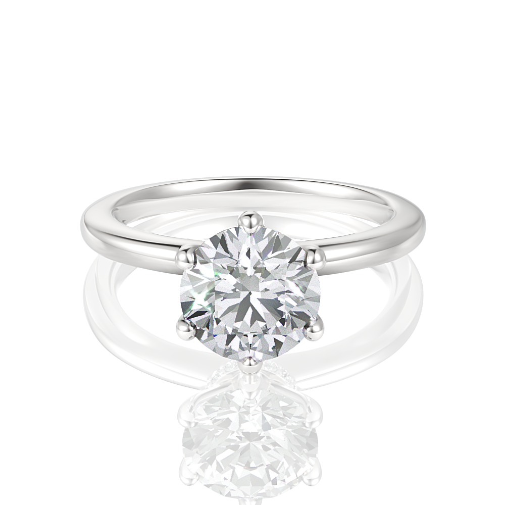 Candace Round Cut Lab Grown Diamond Platinum Engagement Ring