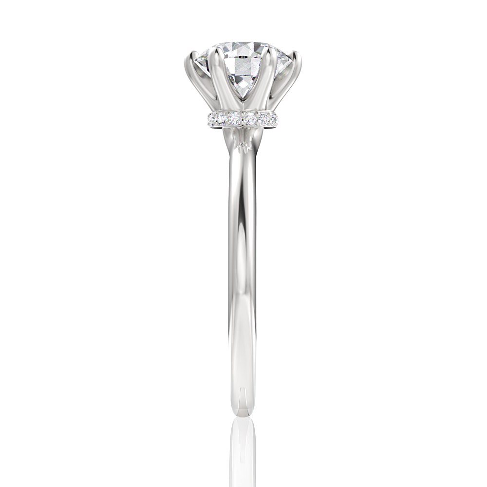 Candace Round Cut Lab Grown Diamond Platinum Engagement Ring - View 4