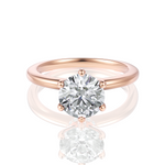 Candace Round Cut Lab Grown Diamond 18Kt Rose Gold Engagement Ring