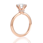 Candace Round Cut Lab Grown Diamond 18Kt Rose Gold Engagement Ring - View 3