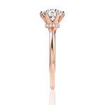 Candace Round Cut Lab Grown Diamond 18Kt Rose Gold Engagement Ring - View 4