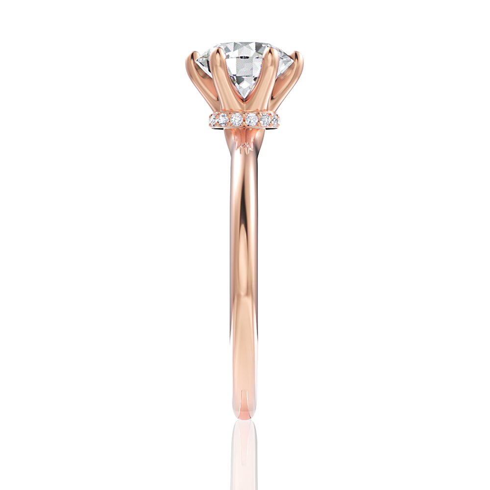 Candace Round Cut Lab Grown Diamond 18Kt Rose Gold Engagement Ring - View 4