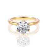 Candace Round Cut Lab Grown Diamond 18Kt Yellow Gold Engagement Ring