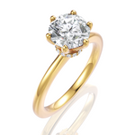 Candace Round Cut Lab Grown Diamond 18Kt Yellow Gold Engagement Ring - View 2