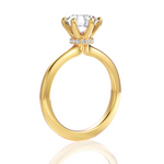 Candace Round Cut Lab Grown Diamond 18Kt Yellow Gold Engagement Ring - View 3