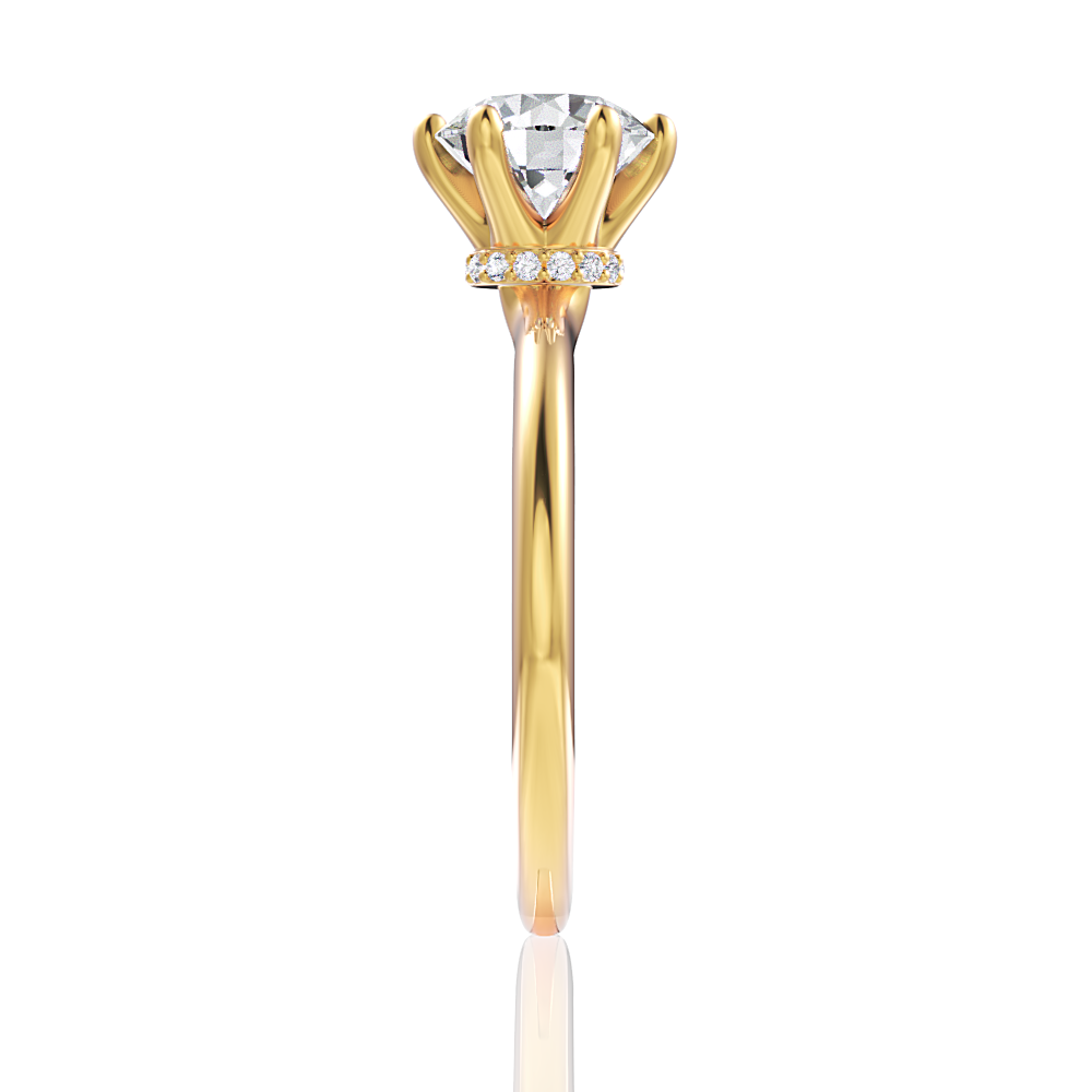 Candace Round Cut Lab Grown Diamond 18Kt Yellow Gold Engagement Ring - View 4
