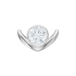 Natalie round lab diamond engagement ring in 18k white gold