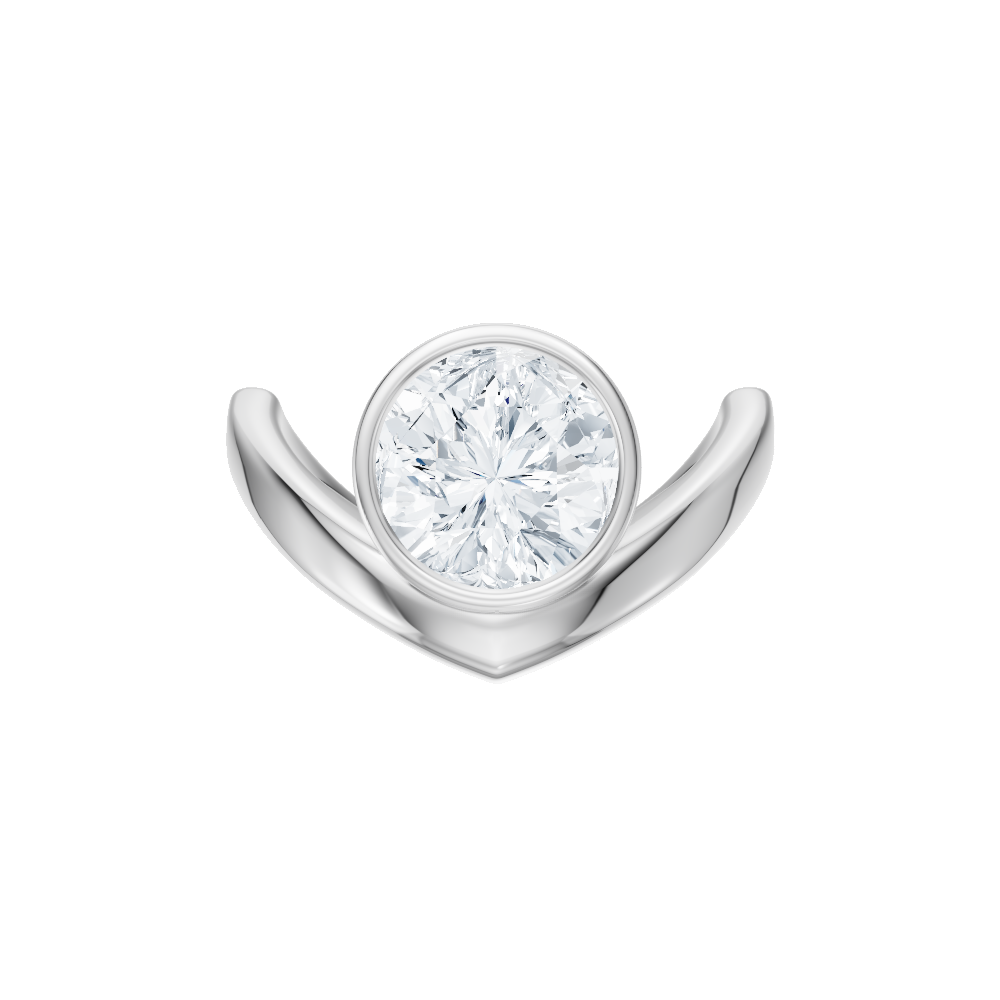 Natalie round lab diamond engagement ring in 18k white gold