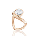Natalie round lab diamond engagement ring in 18k rose gold - view 2