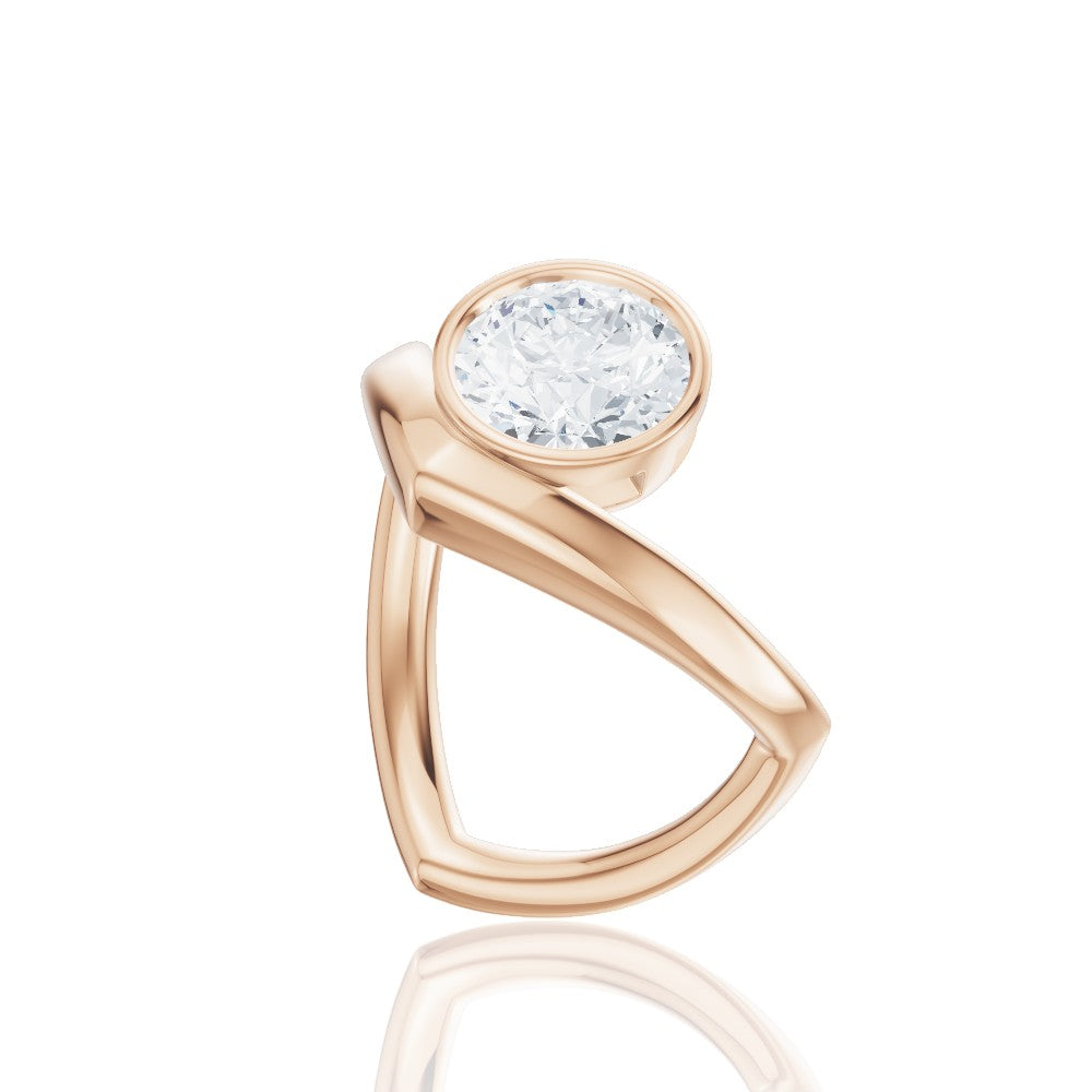 Natalie round lab diamond engagement ring in 18k rose gold - view 2