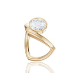 Natalie round lab diamond engagement ring in 18k yellow gold - view 2