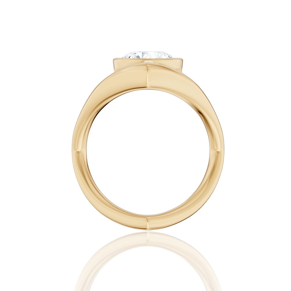 Natalie round lab diamond engagement ring in 18k yellow gold - view 3