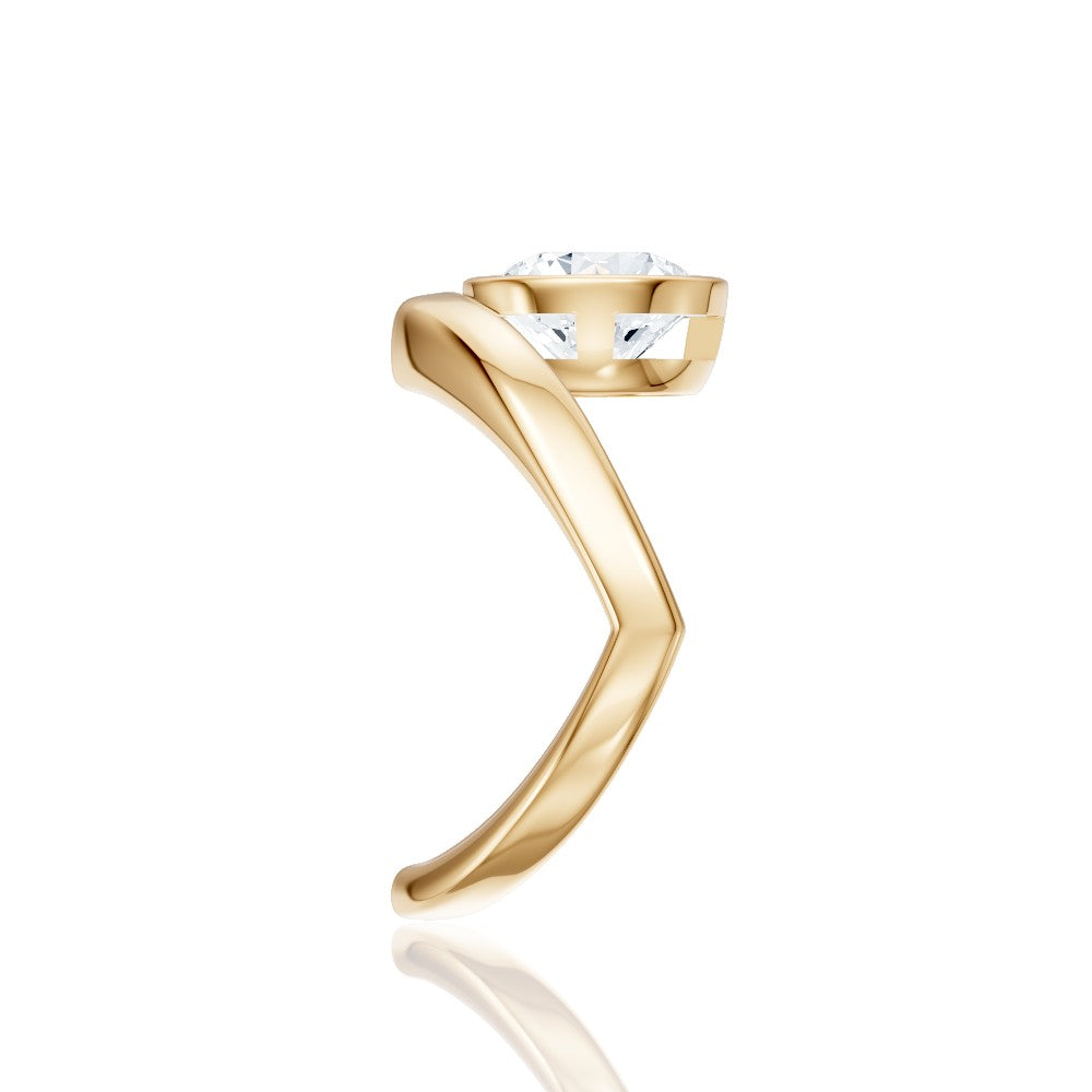 Natalie round lab diamond engagement ring in 14k yellow gold - view 4