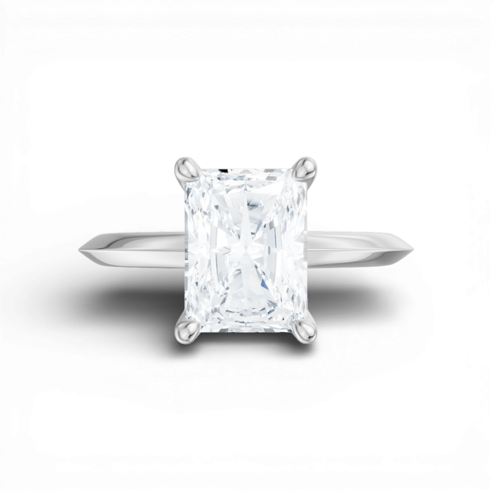 Margaret radiant lab diamond engagement ring in 18k white gold - view 6