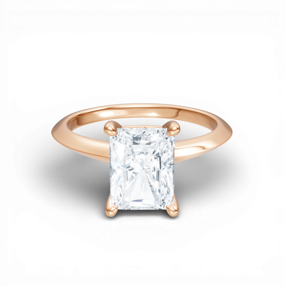 Margaret radiant lab diamond engagement ring in 18k rose gold
