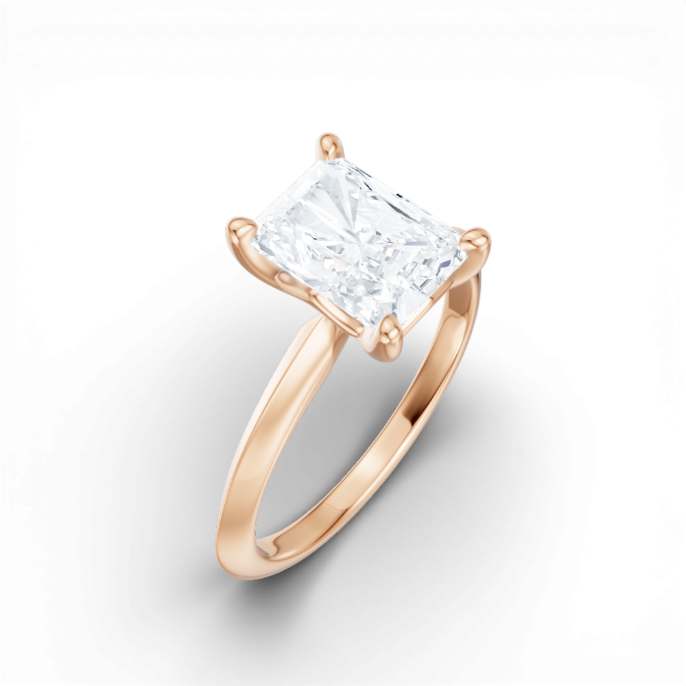 Margaret radiant lab diamond engagement ring in 18k rose gold - view 3