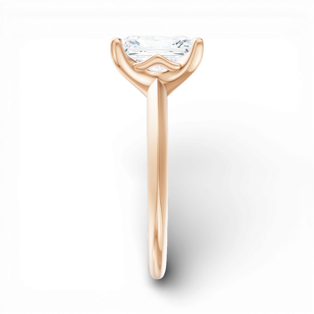 Margaret radiant lab diamond engagement ring in 18k rose gold - view 4
