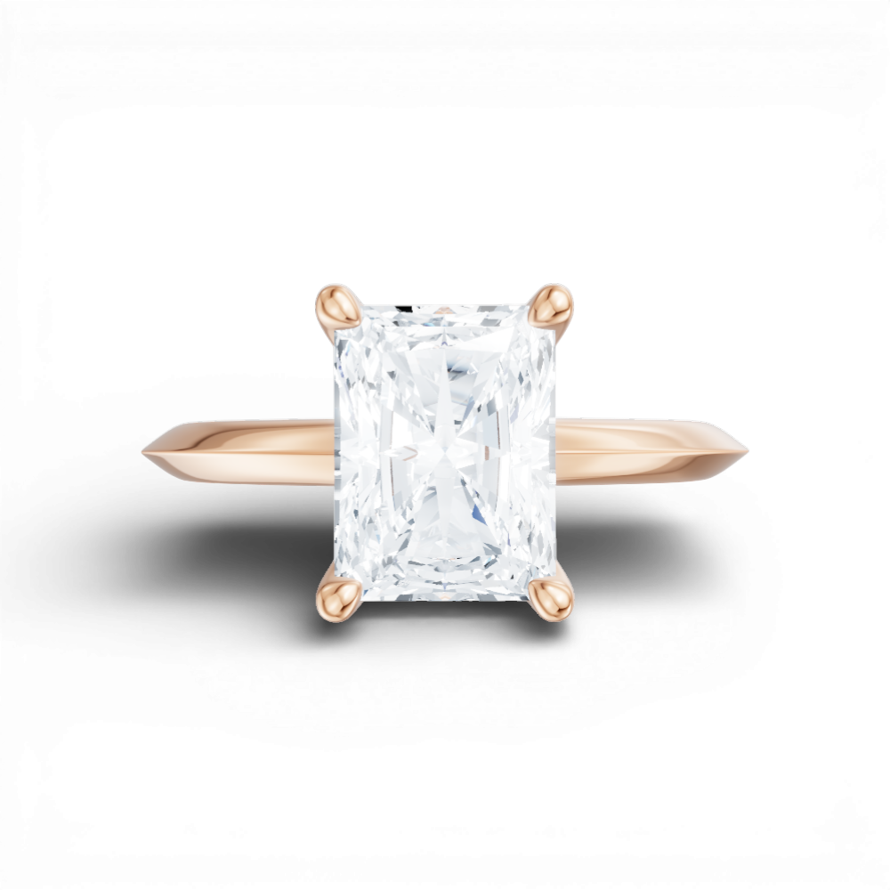 Margaret radiant lab diamond engagement ring in 18k rose gold - view 6
