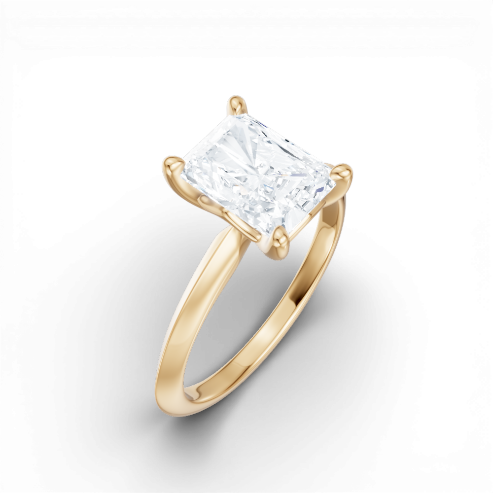 Margaret radiant lab diamond engagement ring in 18k yellow gold - view 3