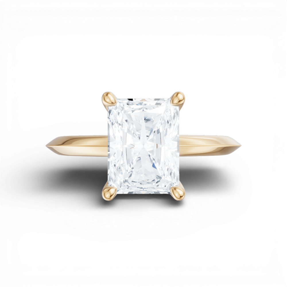 Margaret radiant lab diamond engagement ring in 18k yellow gold - view 6
