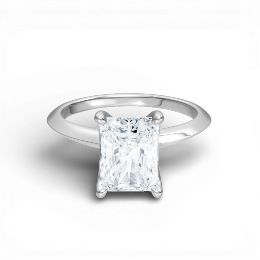 Marlene radiant lab diamond engagement ring in 18k white gold