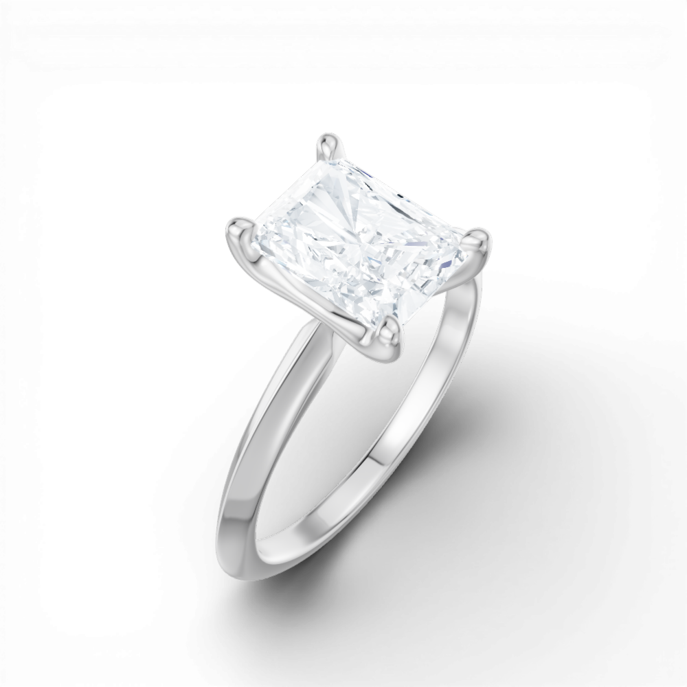 Marlene radiant lab diamond engagement ring in 18k white gold - view 3