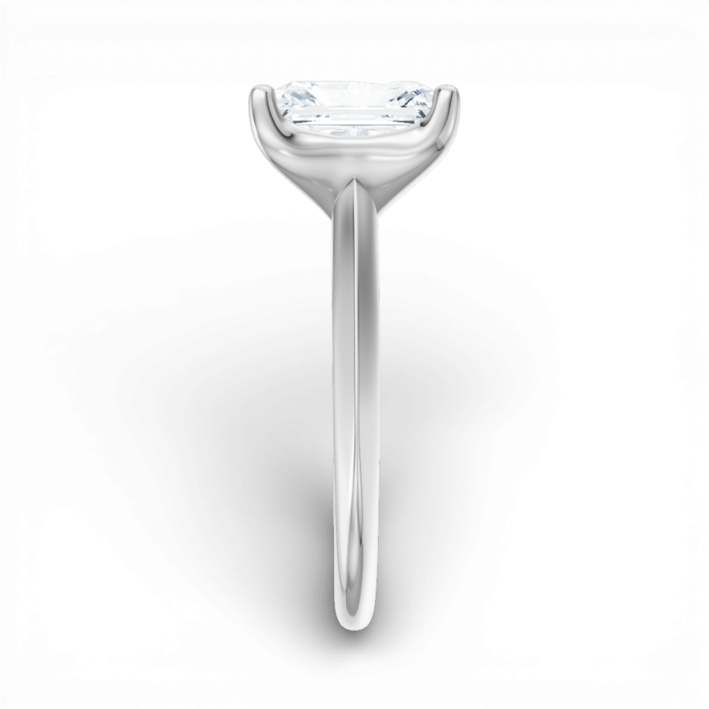 Marlene radiant lab diamond engagement ring in 18k white gold - view 4