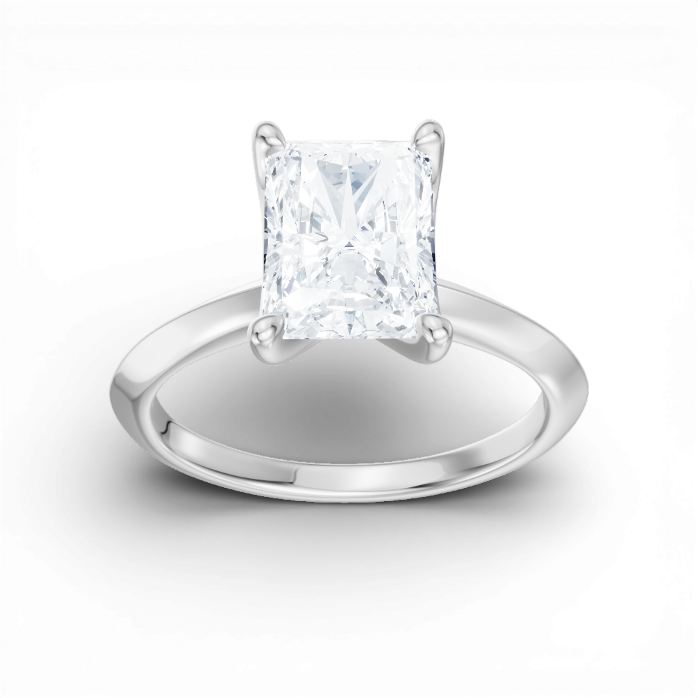 Marlene radiant lab diamond engagement ring in 18k white gold - view 5