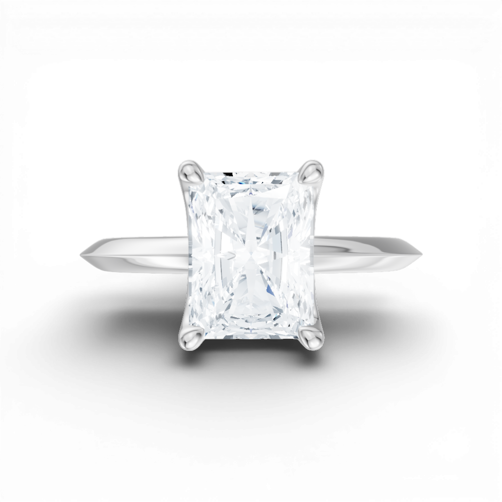 Marlene radiant lab diamond engagement ring in 18k white gold - view 6
