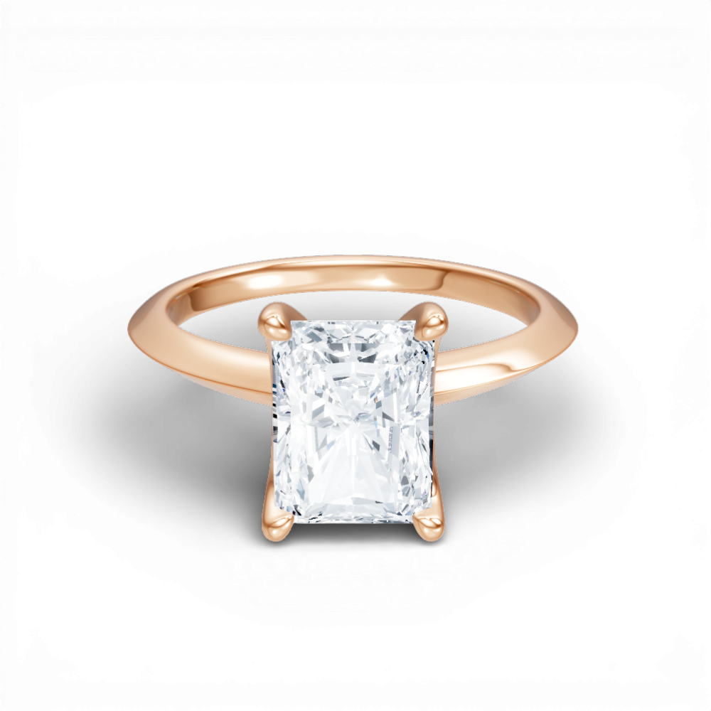 Marlene radiant lab diamond engagement ring in 18k rose gold