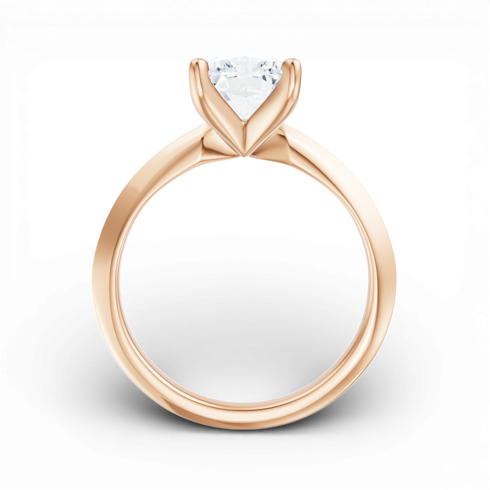 Marlene radiant lab diamond engagement ring in 18k rose gold - view 2
