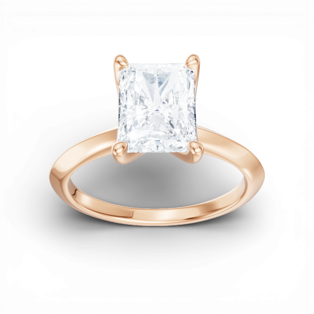 Marlene radiant lab diamond engagement ring in 18k rose gold - view 5