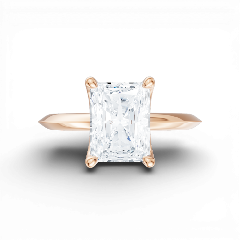 Marlene radiant lab diamond engagement ring in 18k rose gold - view 6