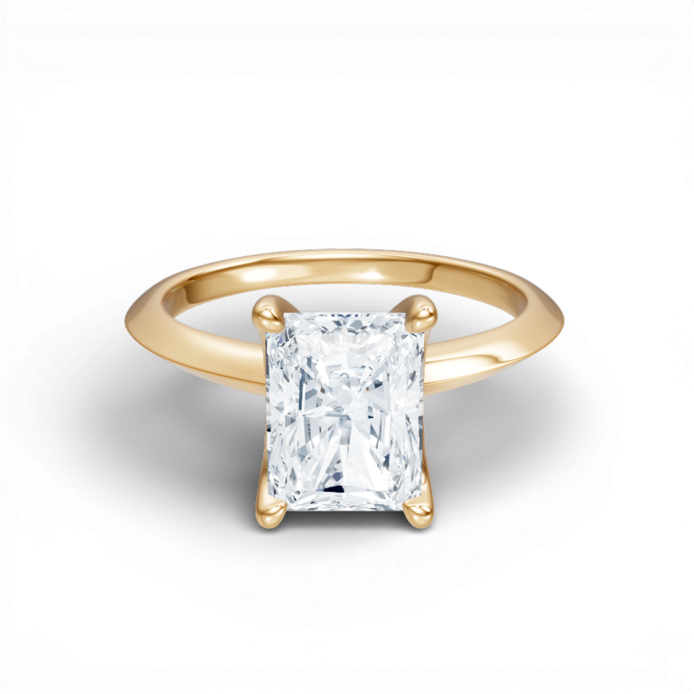 Marlene radiant lab diamond engagement ring in 18k yellow gold