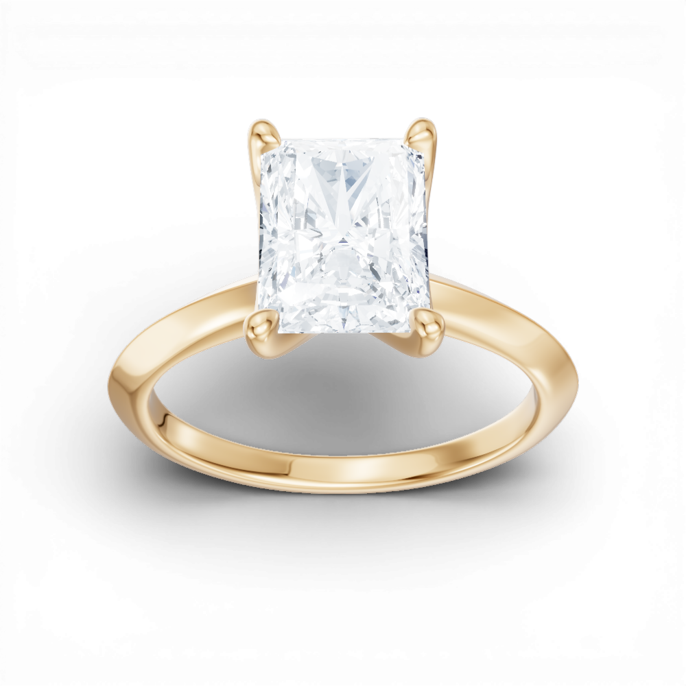 Marlene radiant lab diamond engagement ring in 18k yellow gold - view 5