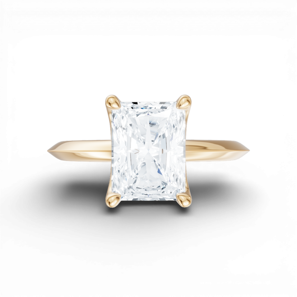 Marlene radiant lab diamond engagement ring in 18k yellow gold - view 6