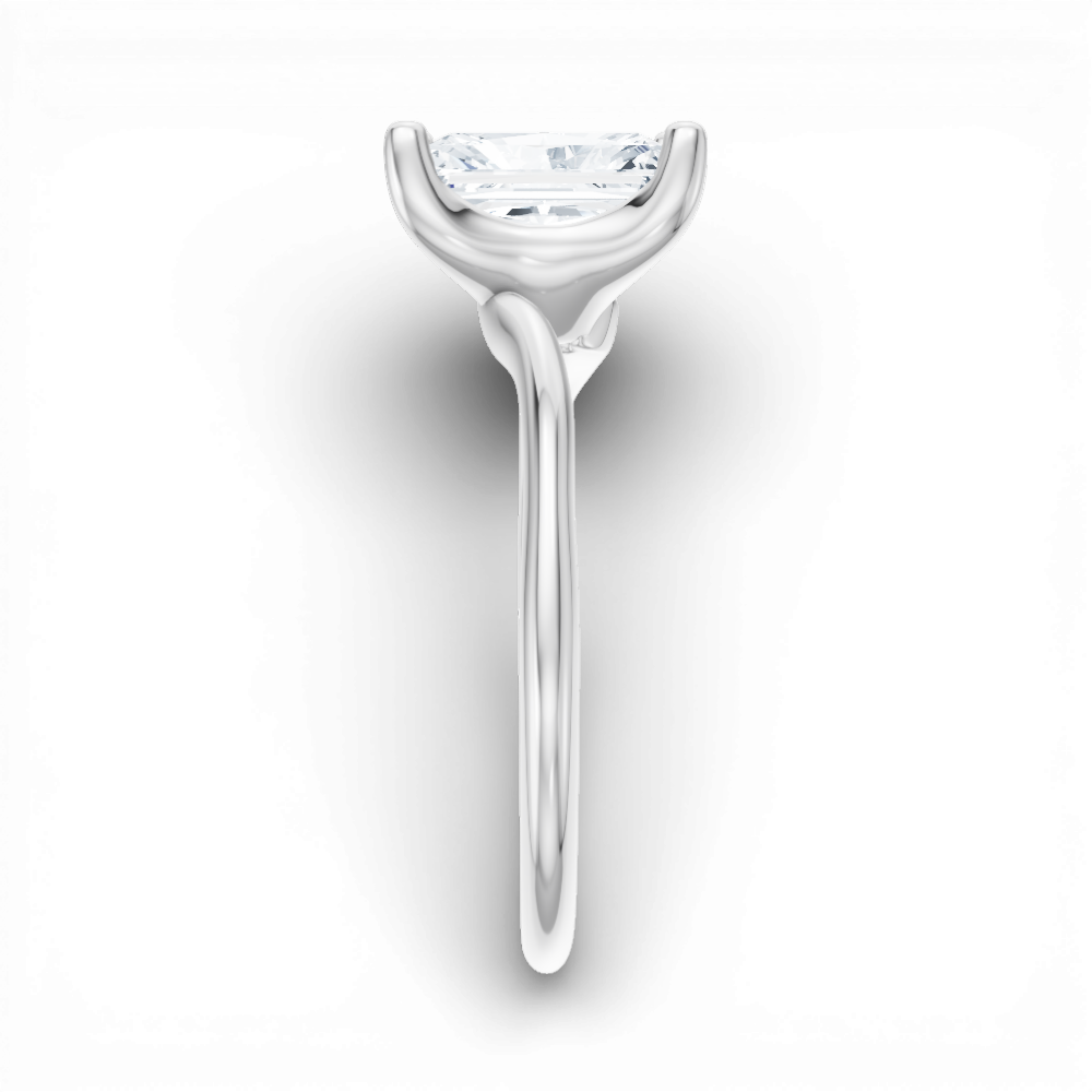 Miranda radiant lab diamond engagement ring in 18k white gold - view 4