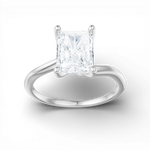 Miranda radiant lab diamond engagement ring in platinum - view 5