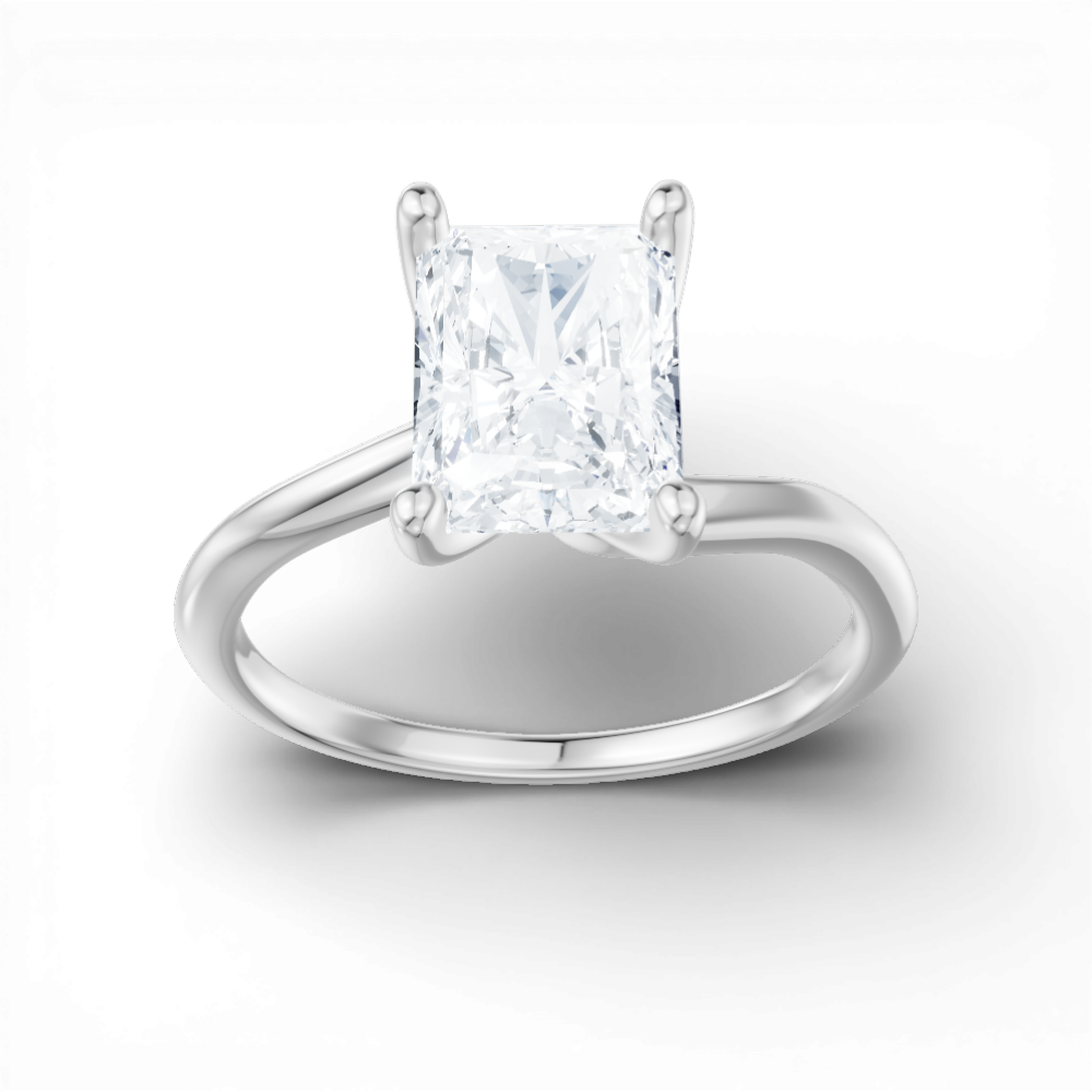 Miranda radiant lab diamond engagement ring in platinum - view 5