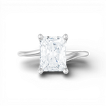 Miranda radiant lab diamond engagement ring in 18k white gold - view 6