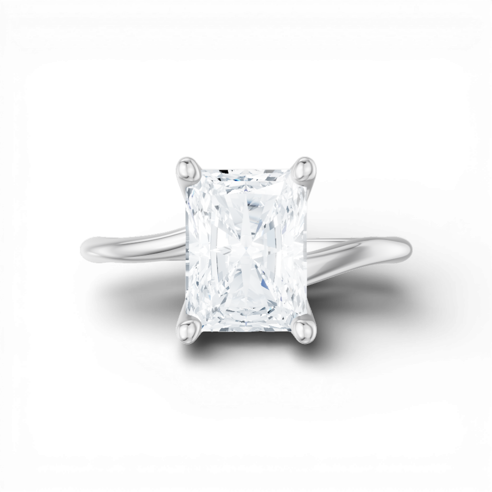 Miranda radiant lab diamond engagement ring in platinum - view 6