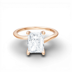 Miranda radiant lab diamond engagement ring in 18k rose gold