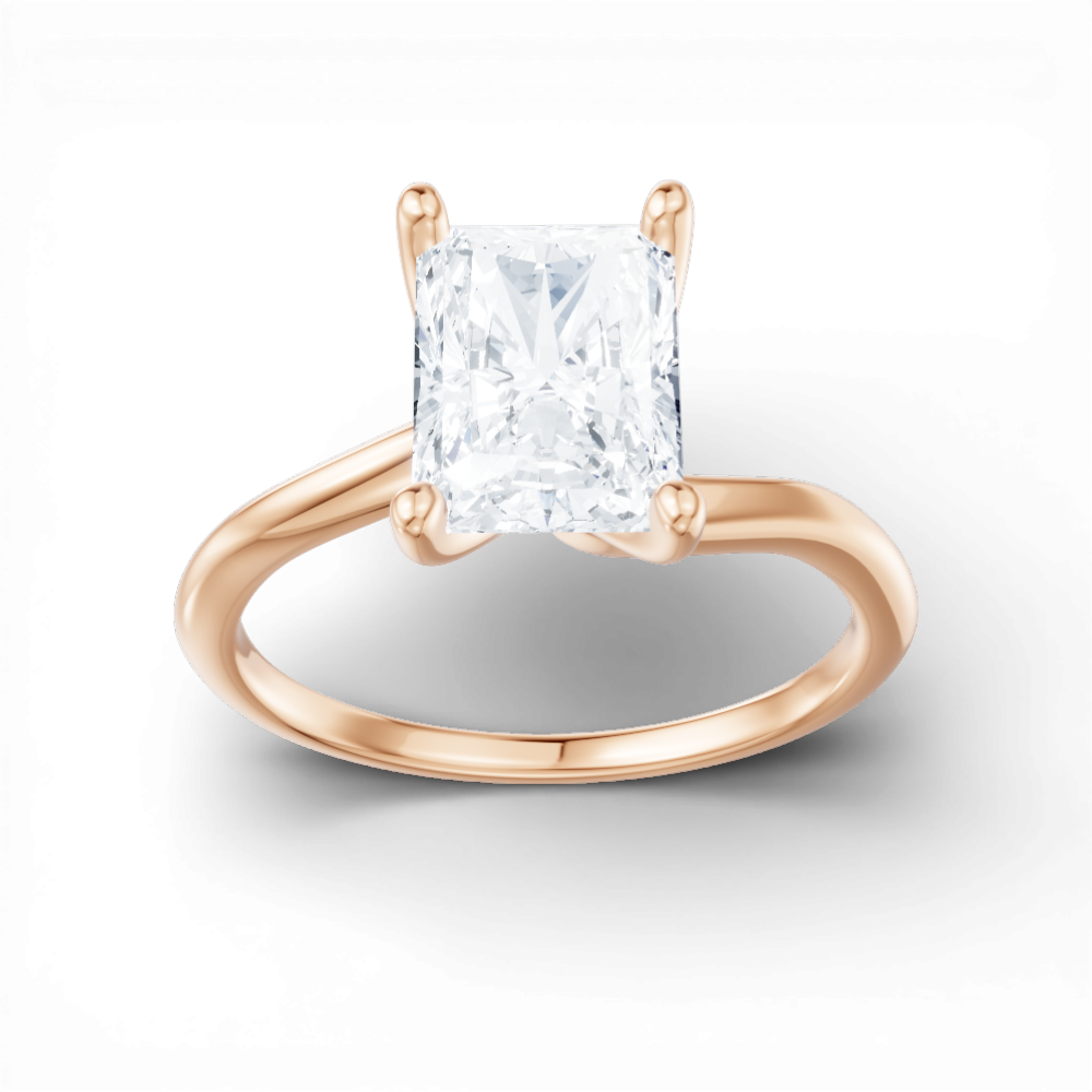 Miranda radiant lab diamond engagement ring in 18k rose gold - view 5