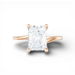 Miranda radiant lab diamond engagement ring in 18k rose gold - view 6