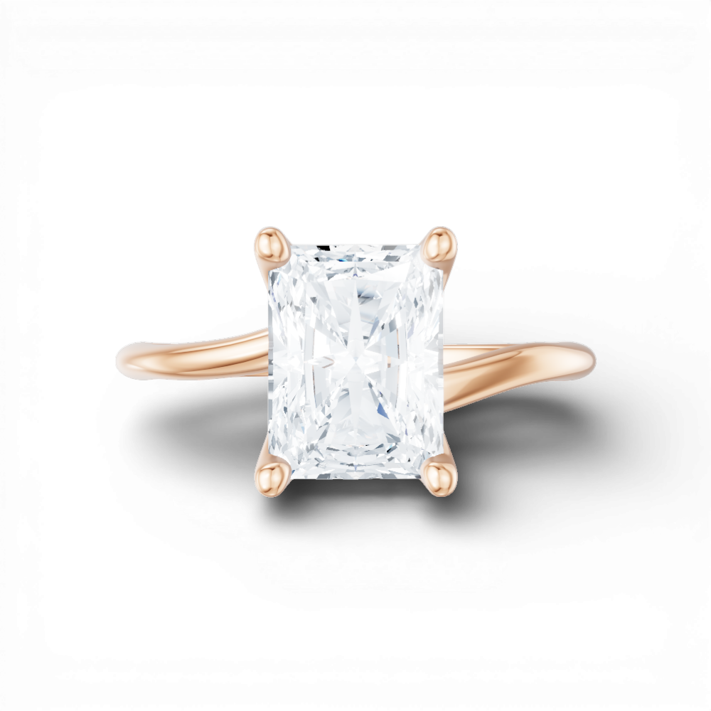 Miranda radiant lab diamond engagement ring in 18k rose gold - view 6