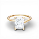 Miranda radiant lab diamond engagement ring in 18k yellow gold