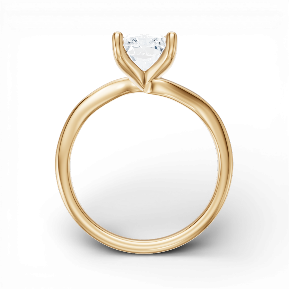 Miranda radiant lab diamond engagement ring in 14k yellow gold - view 2