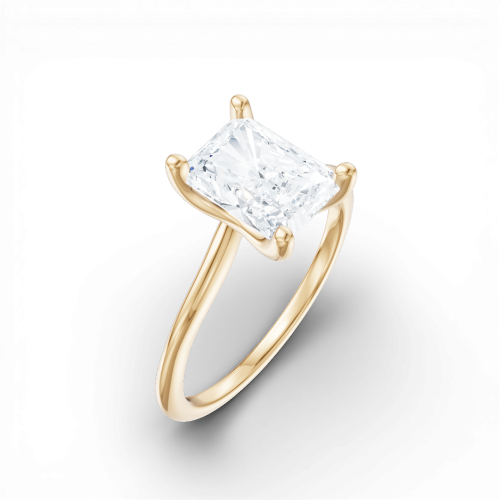 Miranda radiant lab diamond engagement ring in 14k yellow gold - view 3